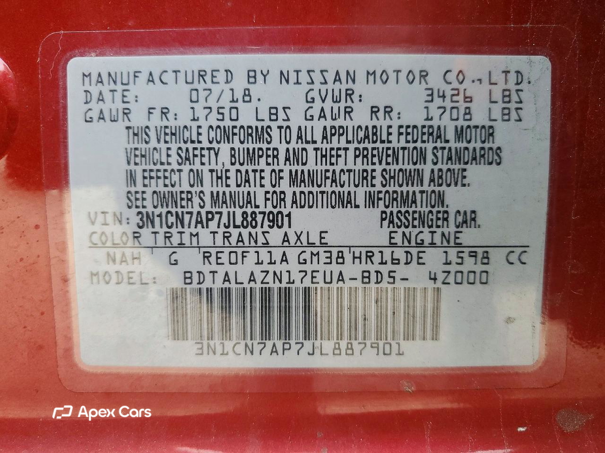Nissan Versa 2018
