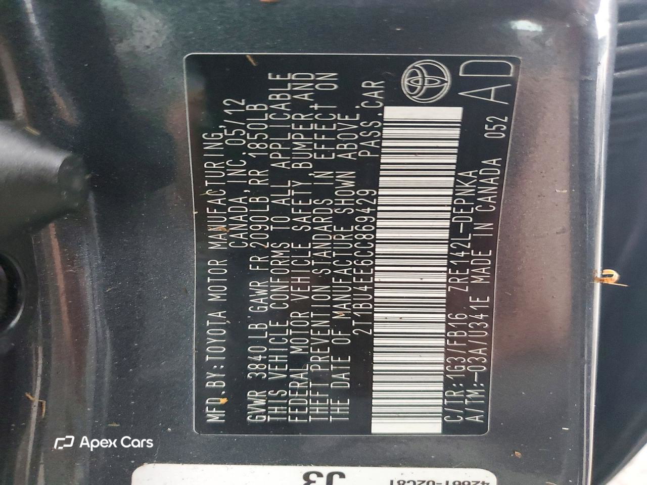 Toyota Corolla 2012