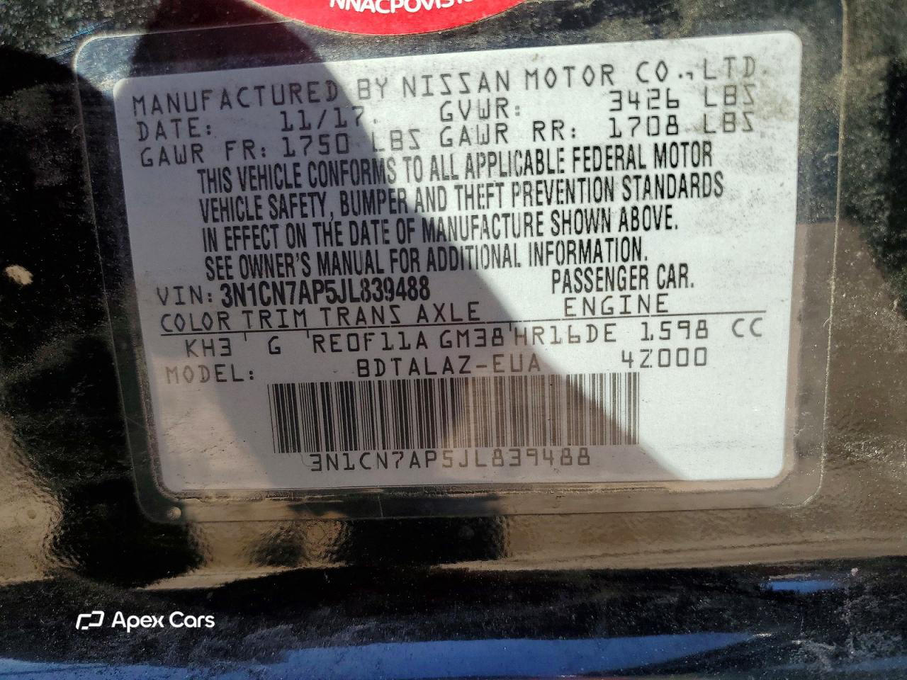 Nissan Versa 2018