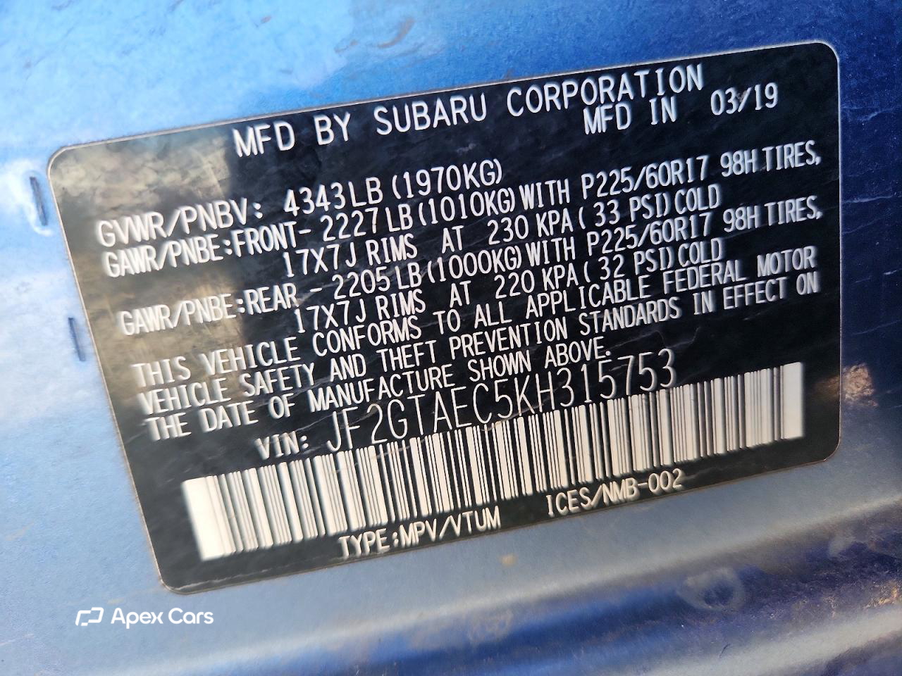 Subaru XV 2019