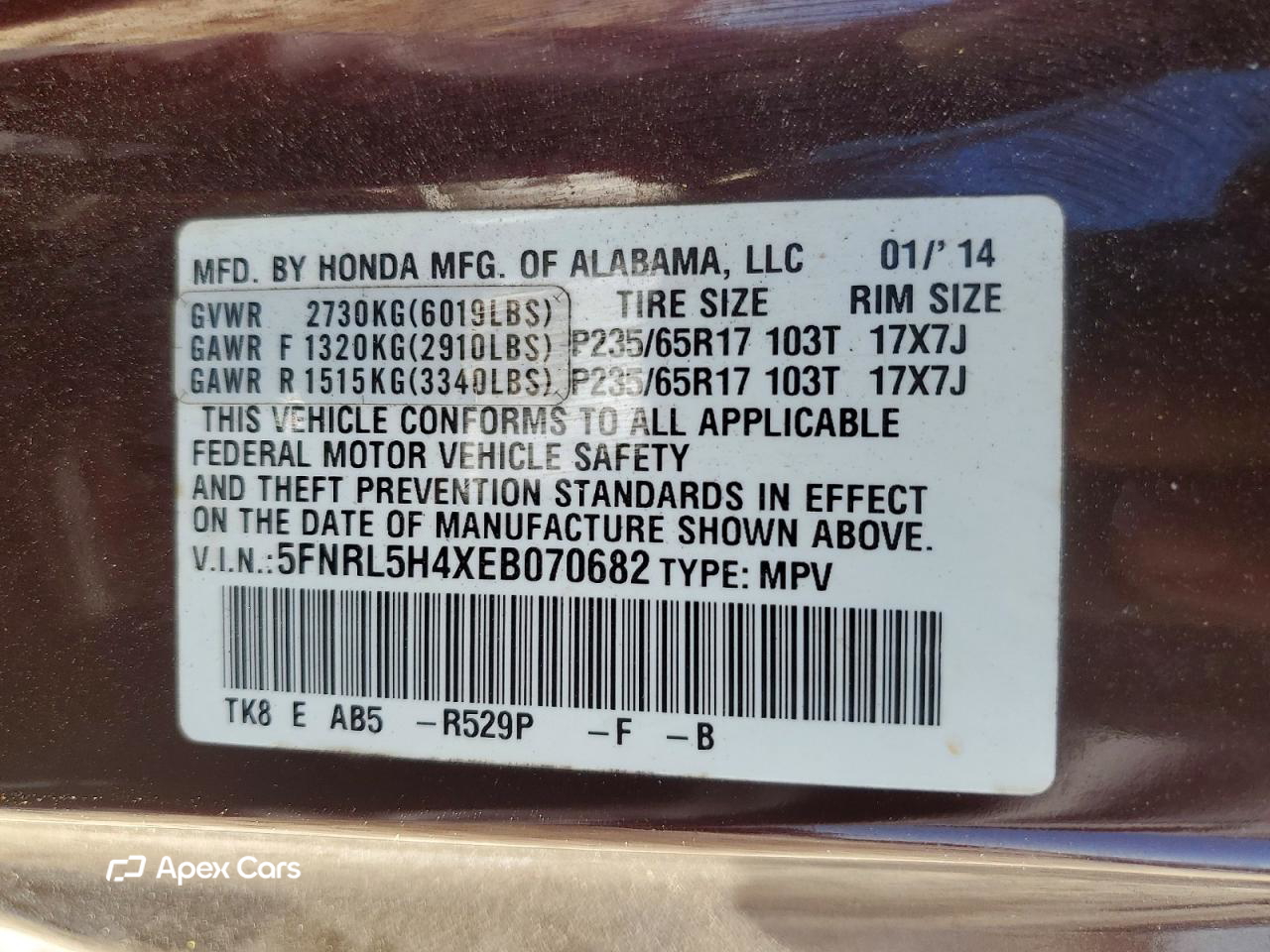 Honda Odyssey 2014