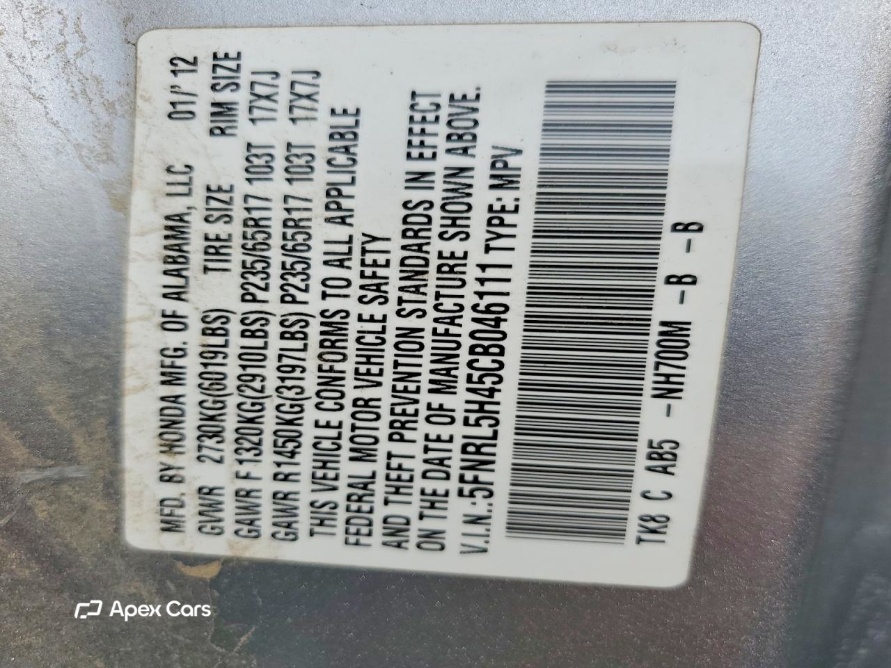 Honda Odyssey 2012