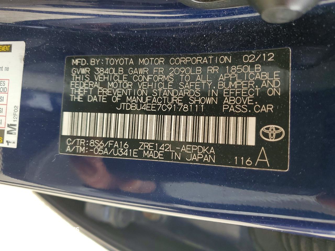 Toyota Corolla 2012