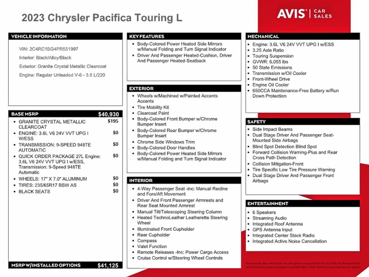 Chrysler Pacifica 2023