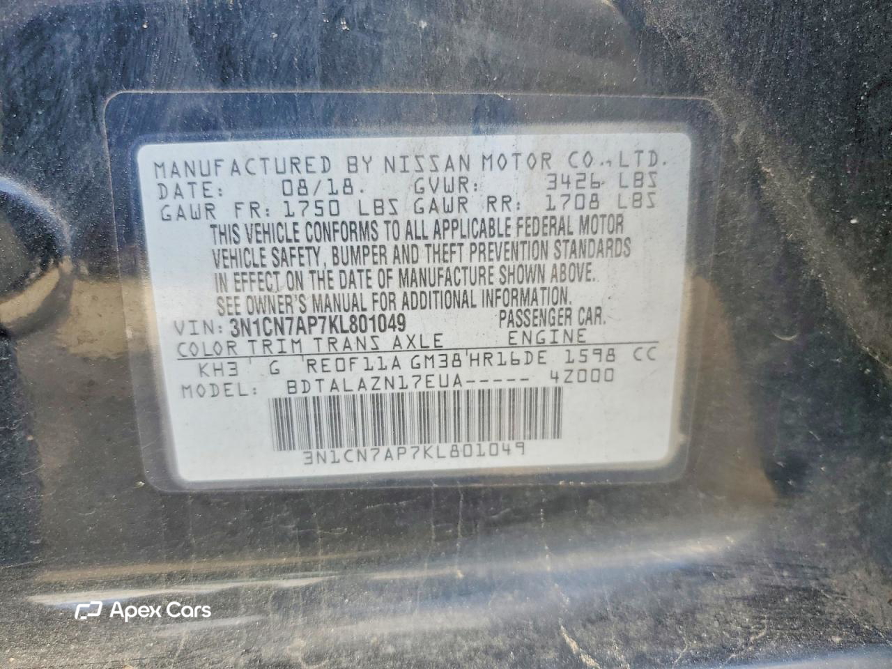 Nissan Versa 2019