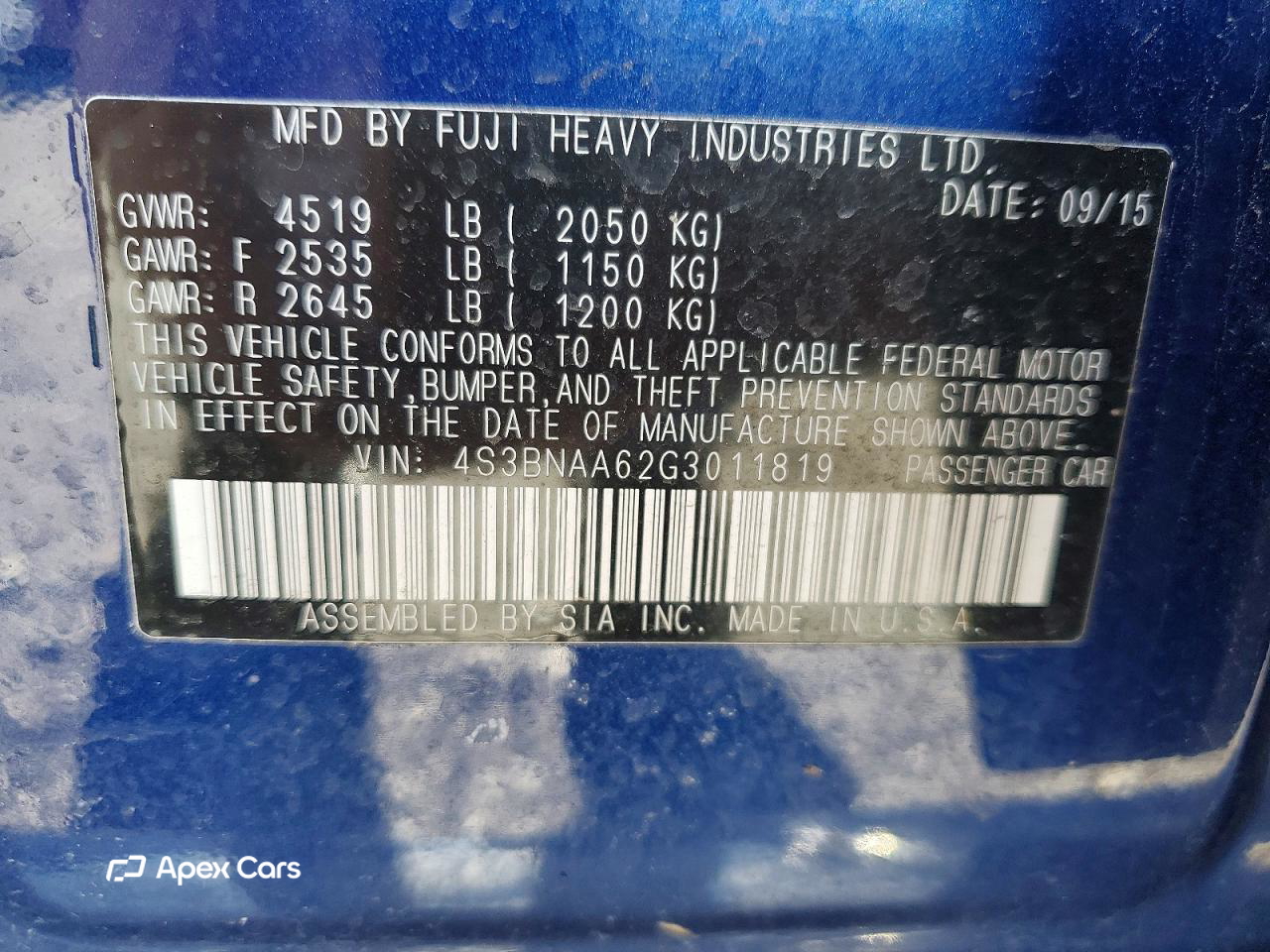 Subaru Legacy 2016