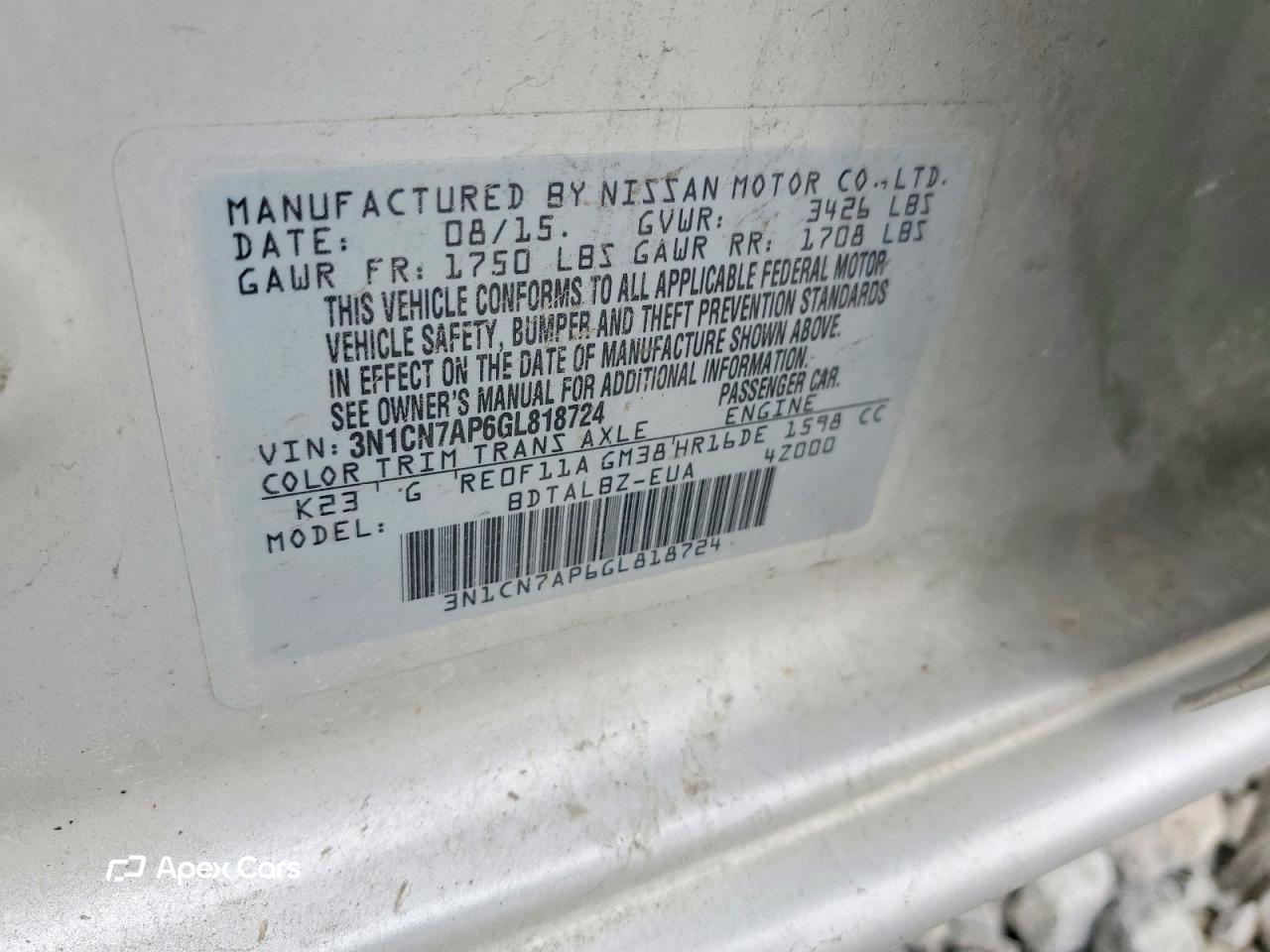 Nissan Versa 2016