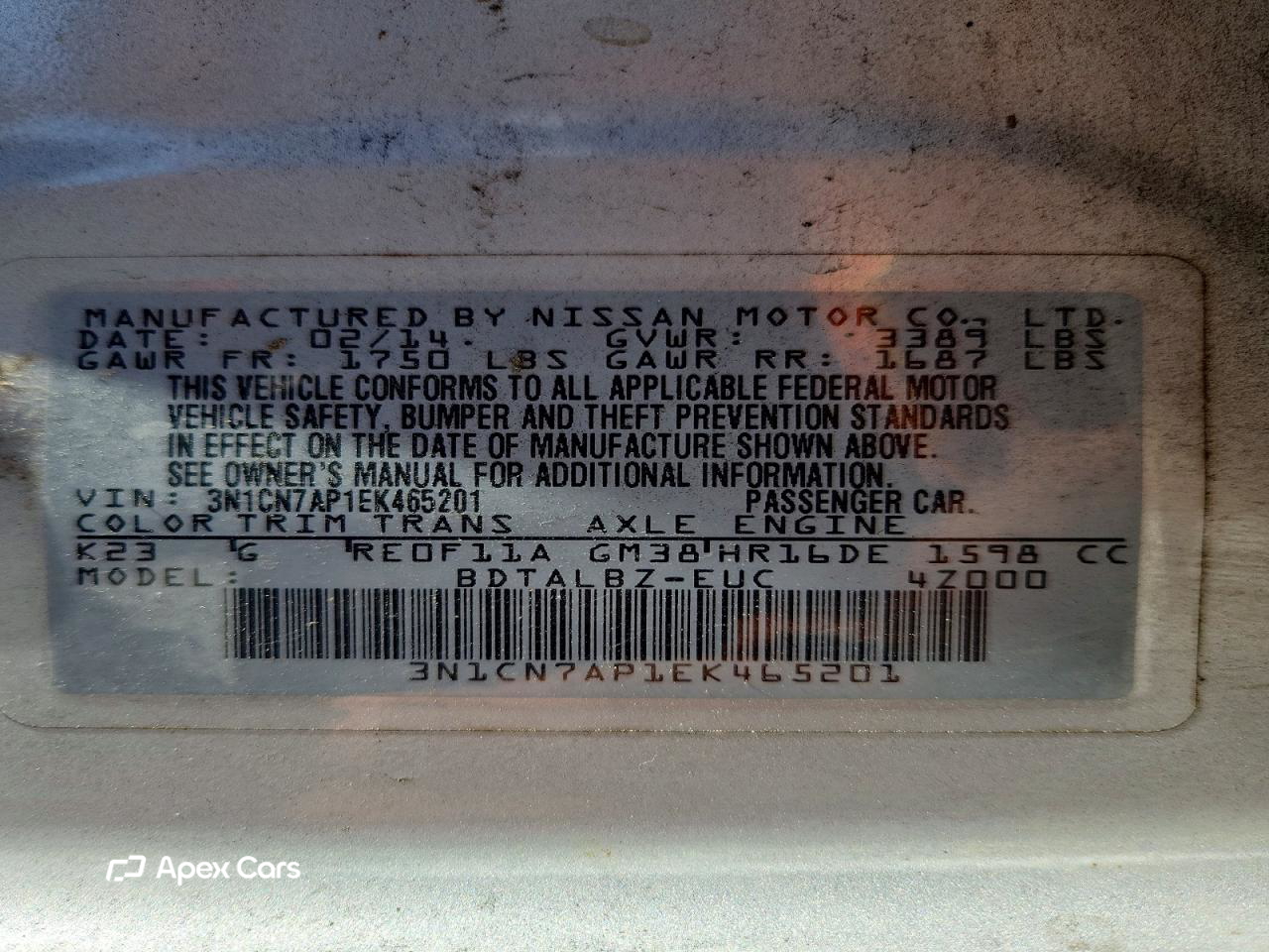 Nissan Versa 2014