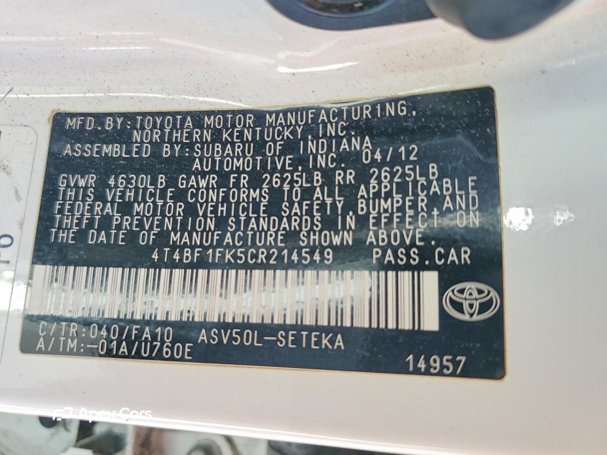 Toyota Camry 2012