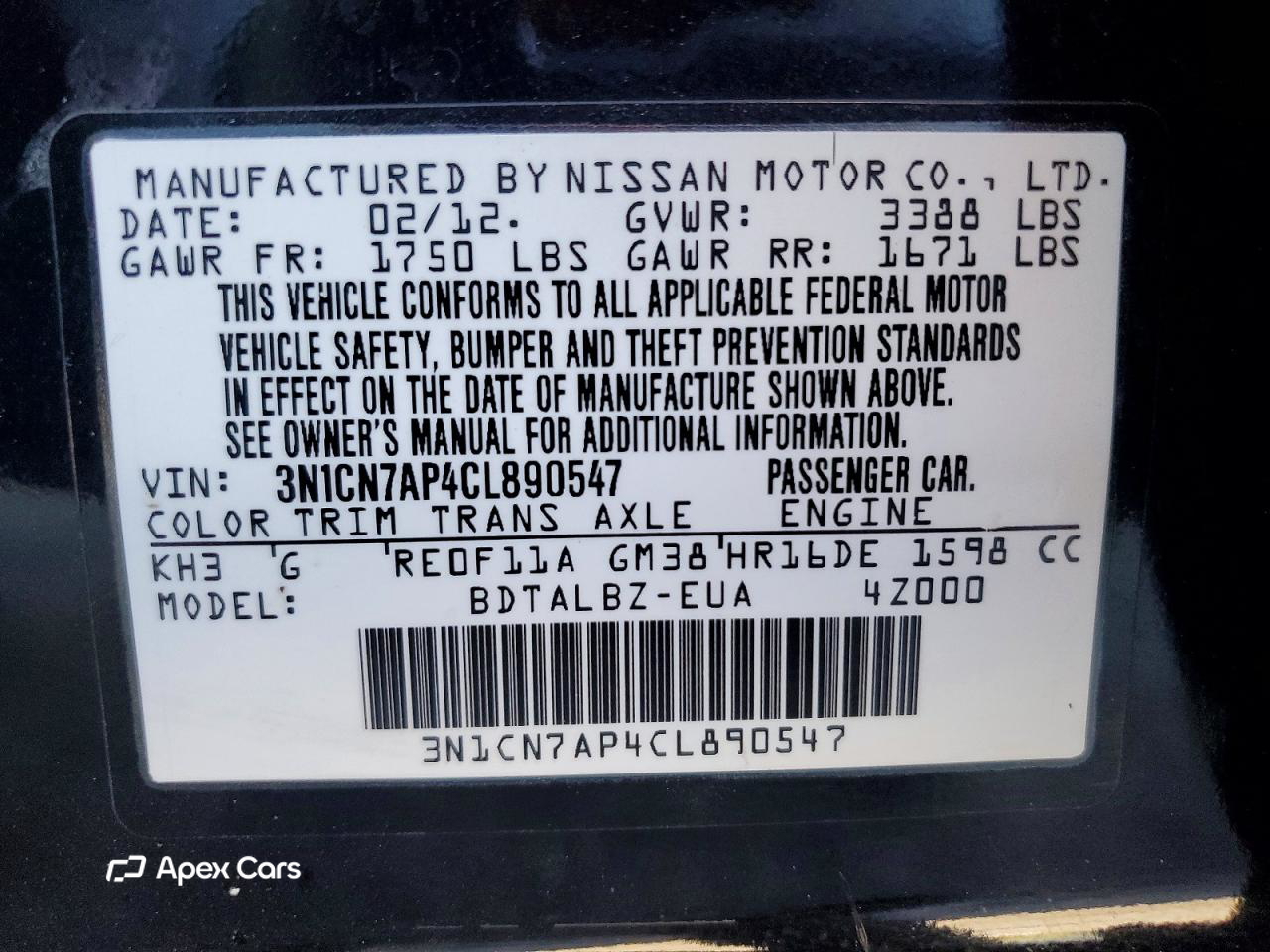 Nissan Versa 2012
