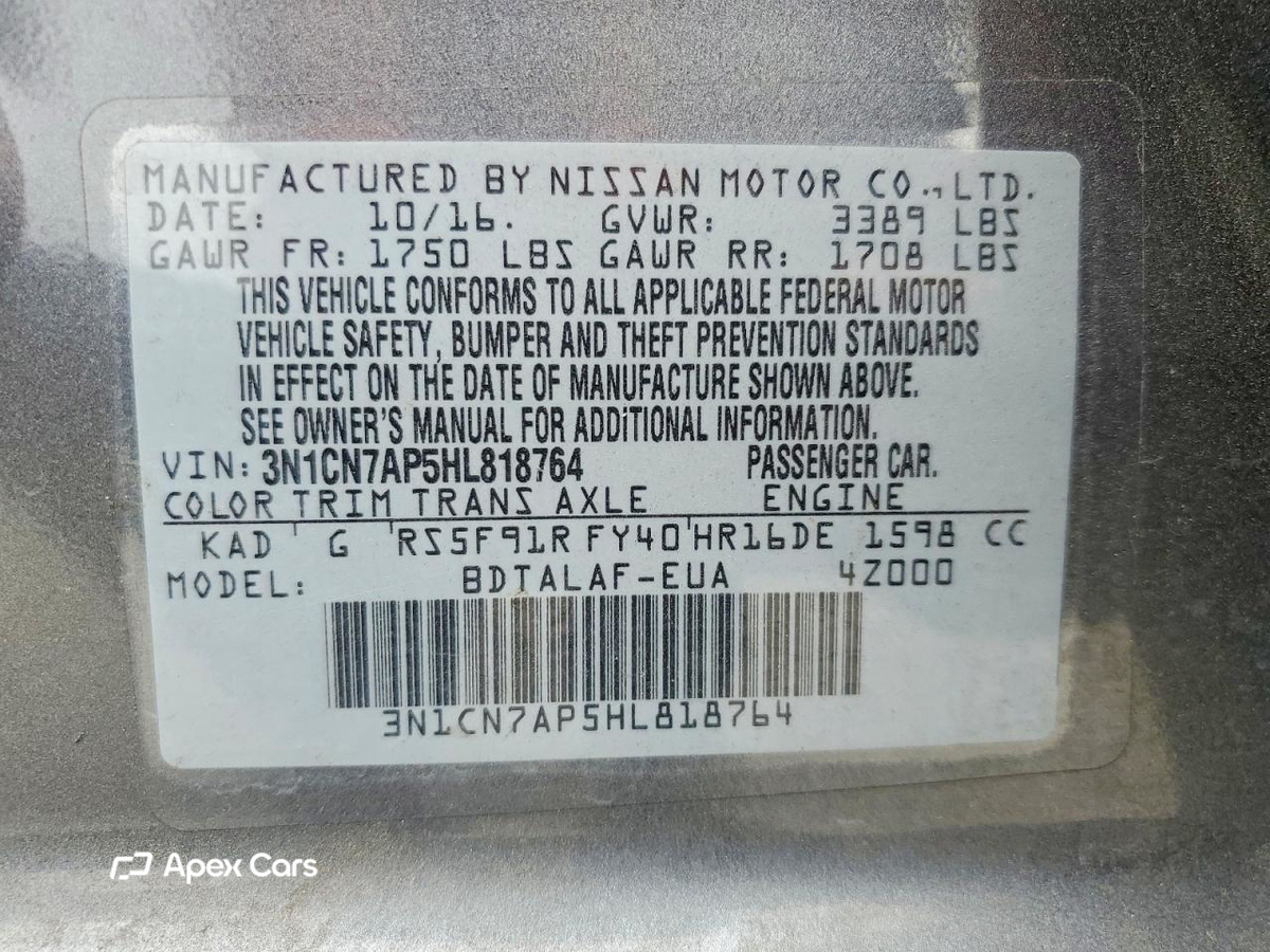 Nissan Versa 2017