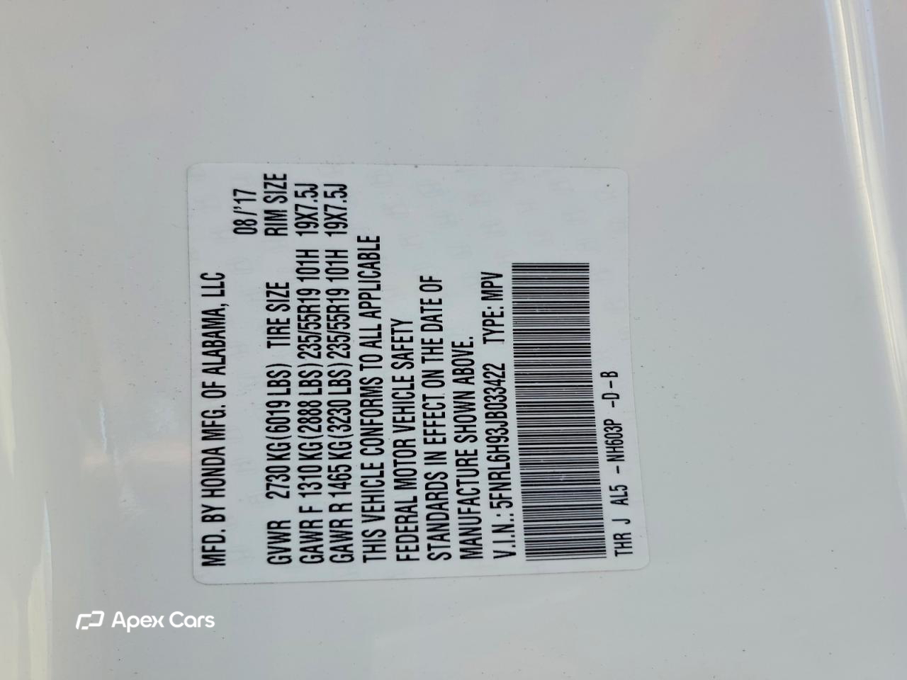 Honda Odyssey 2018