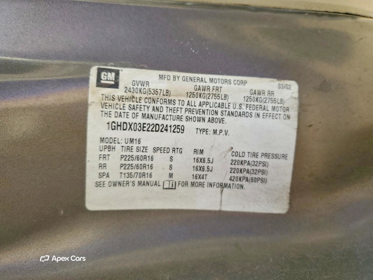 Oldsmobile Silhouette 2002