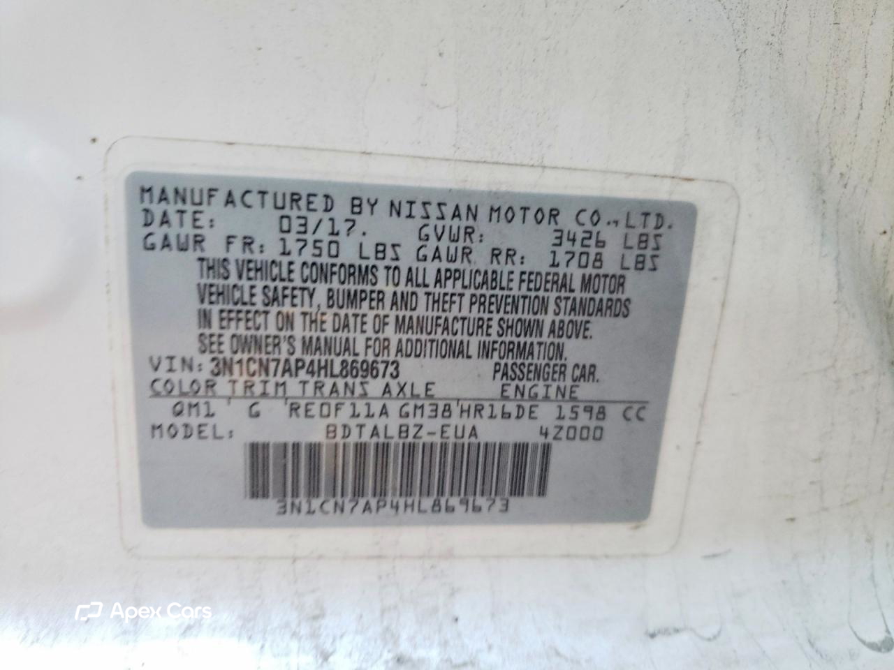 Nissan Versa 2017