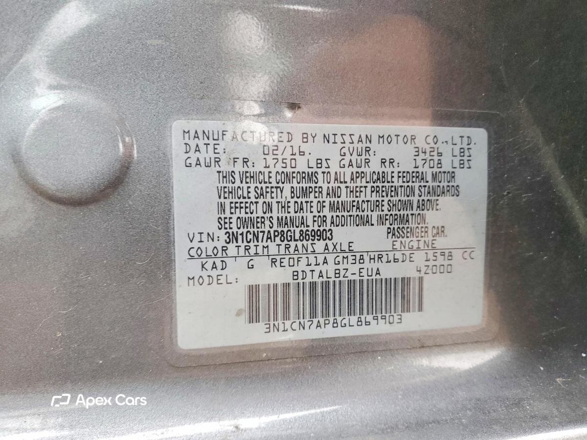 Nissan Versa 2016