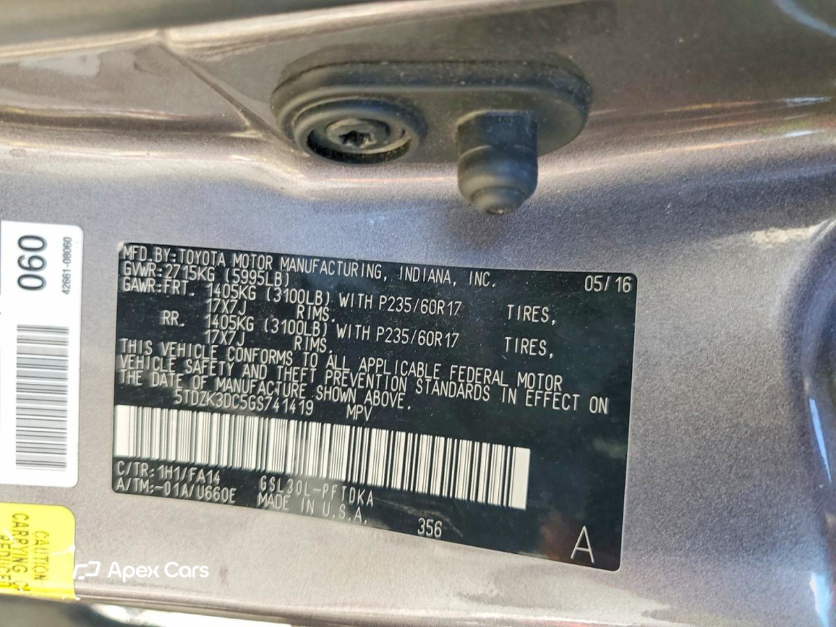 Toyota Sienna 2016