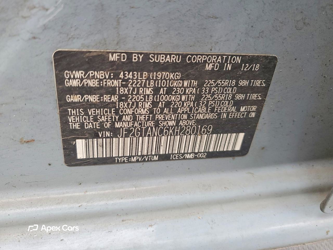 Subaru XV 2019