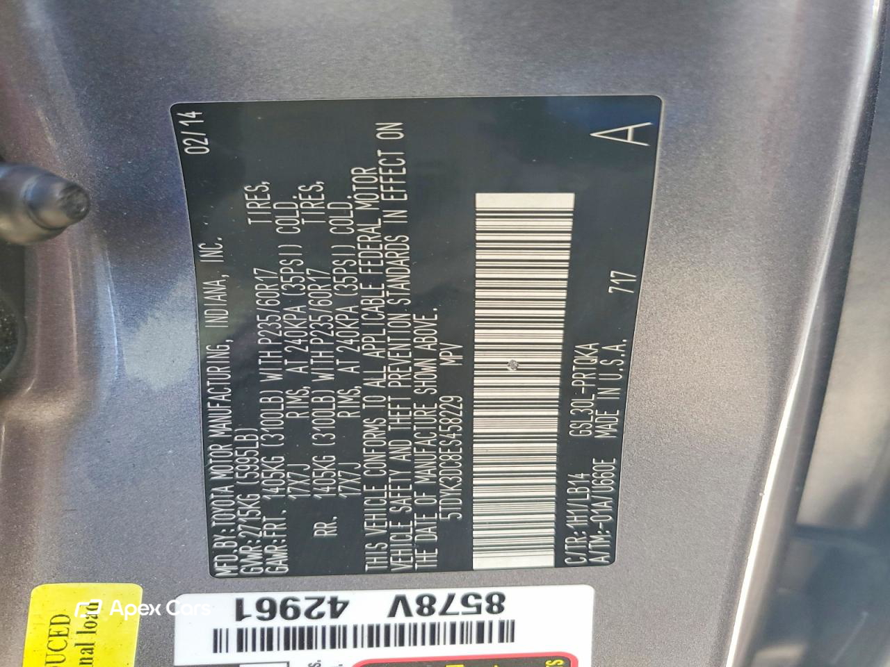 Toyota Sienna 2014
