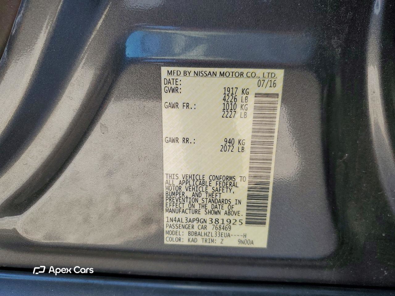 Nissan Altima 2016