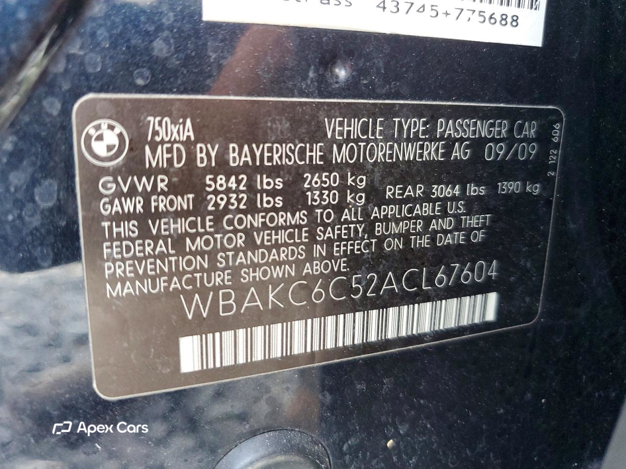 BMW Series 7 2010