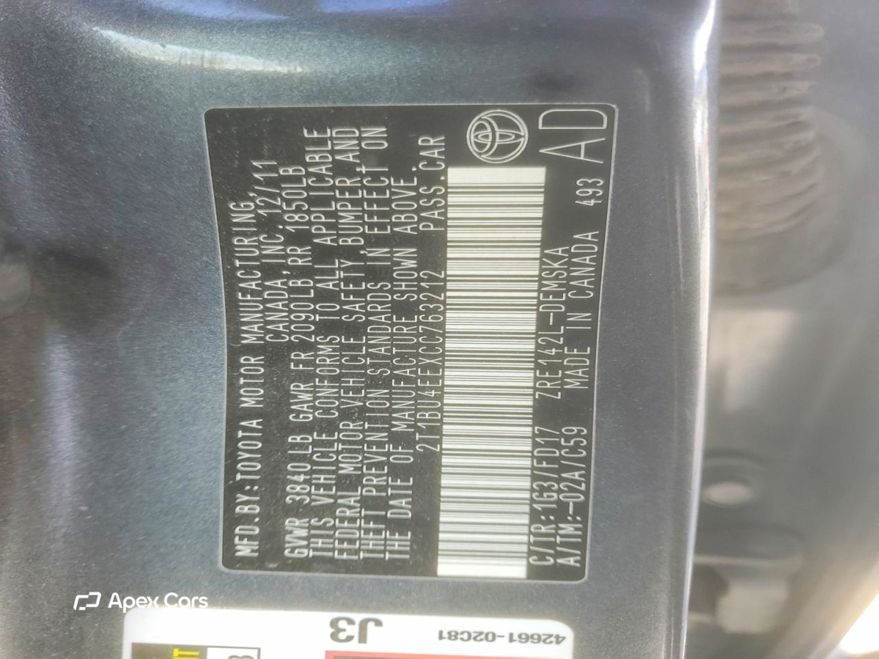 Toyota Corolla 2012