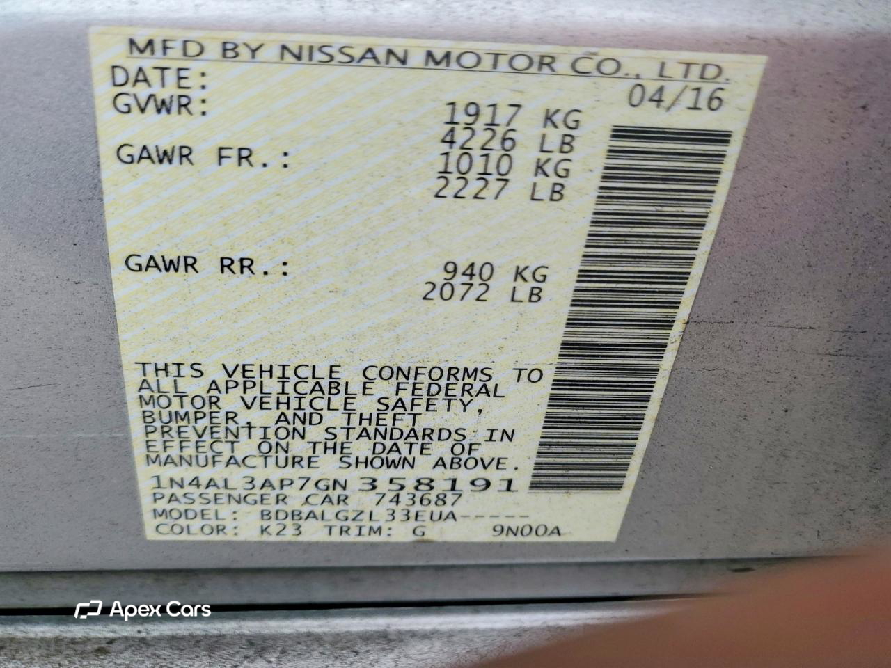Nissan Altima 2016
