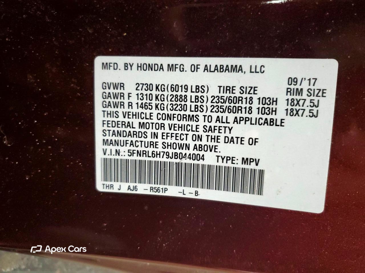 Honda Odyssey 2018