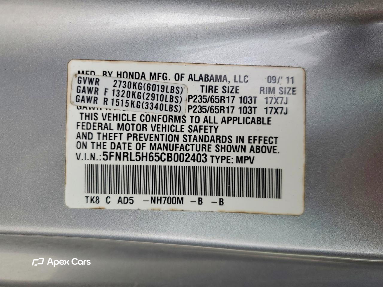 Honda Odyssey 2012