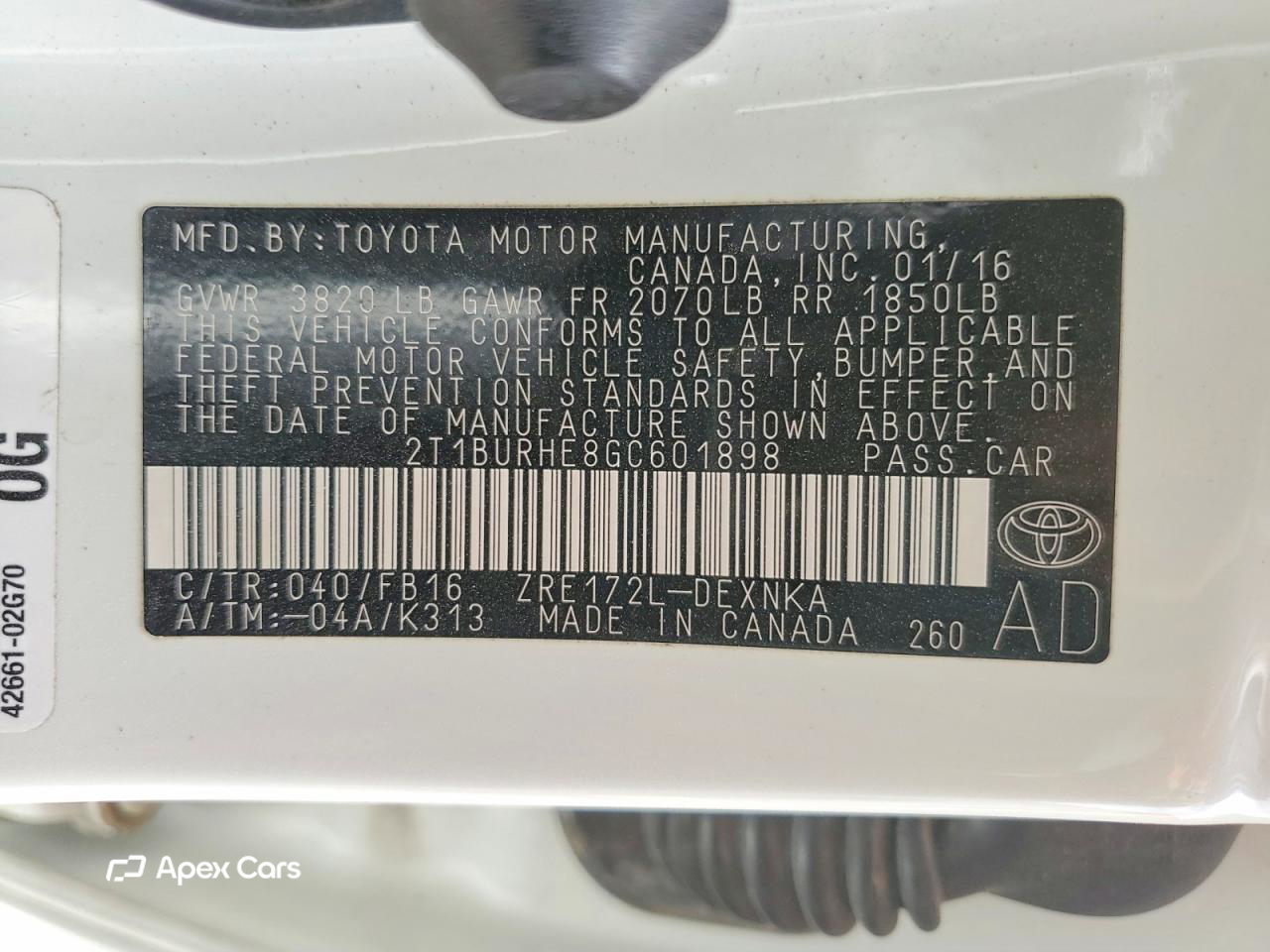 Toyota Corolla 2016