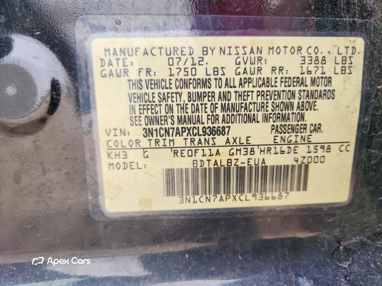 Nissan Versa 2012
