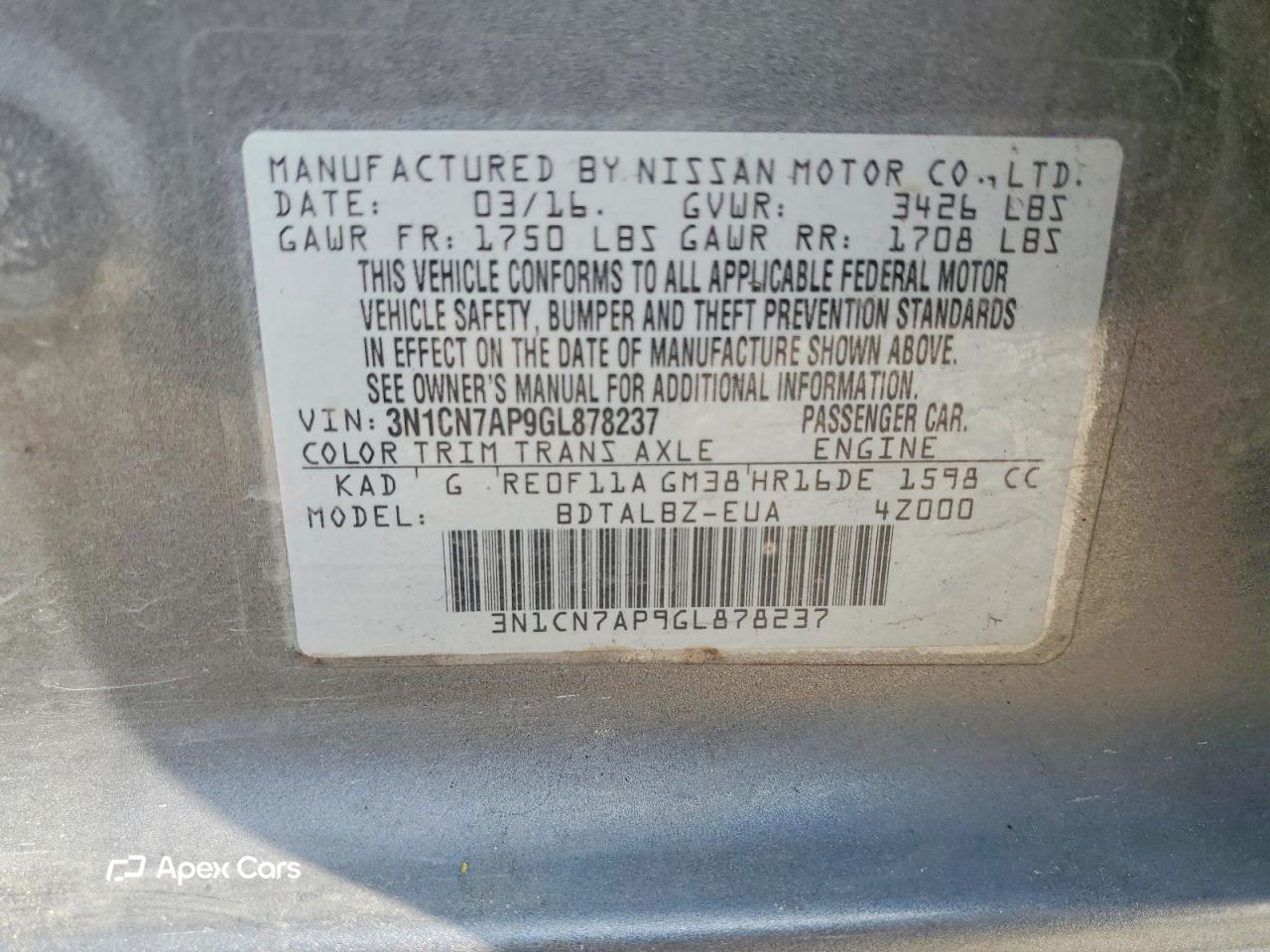 Nissan Versa 2016