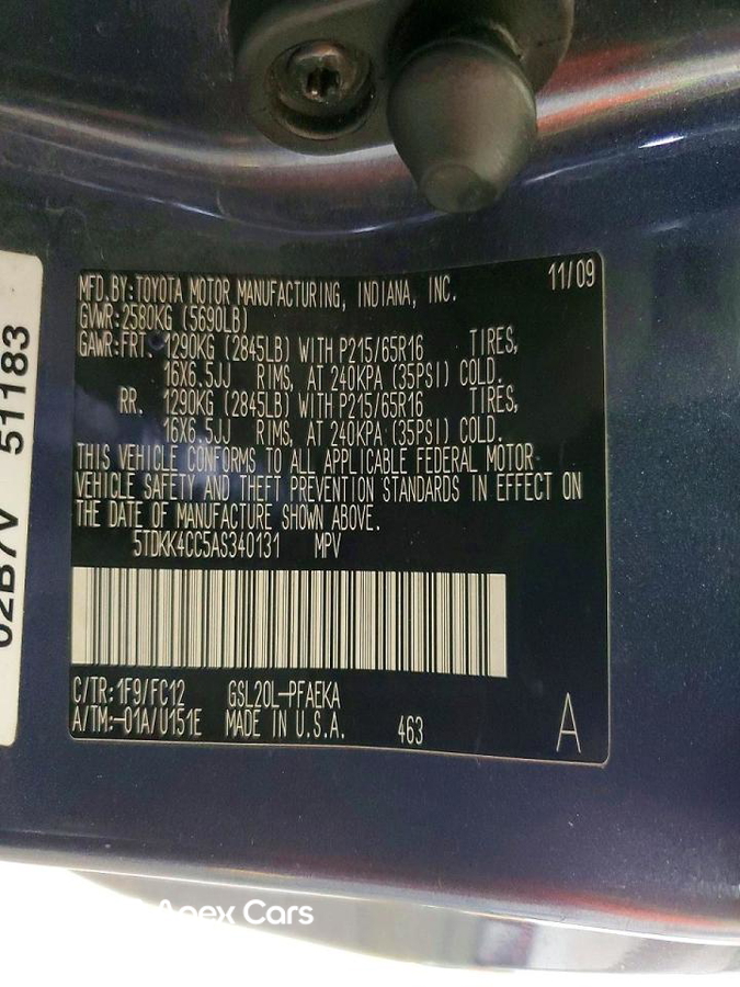 Toyota Sienna 2010