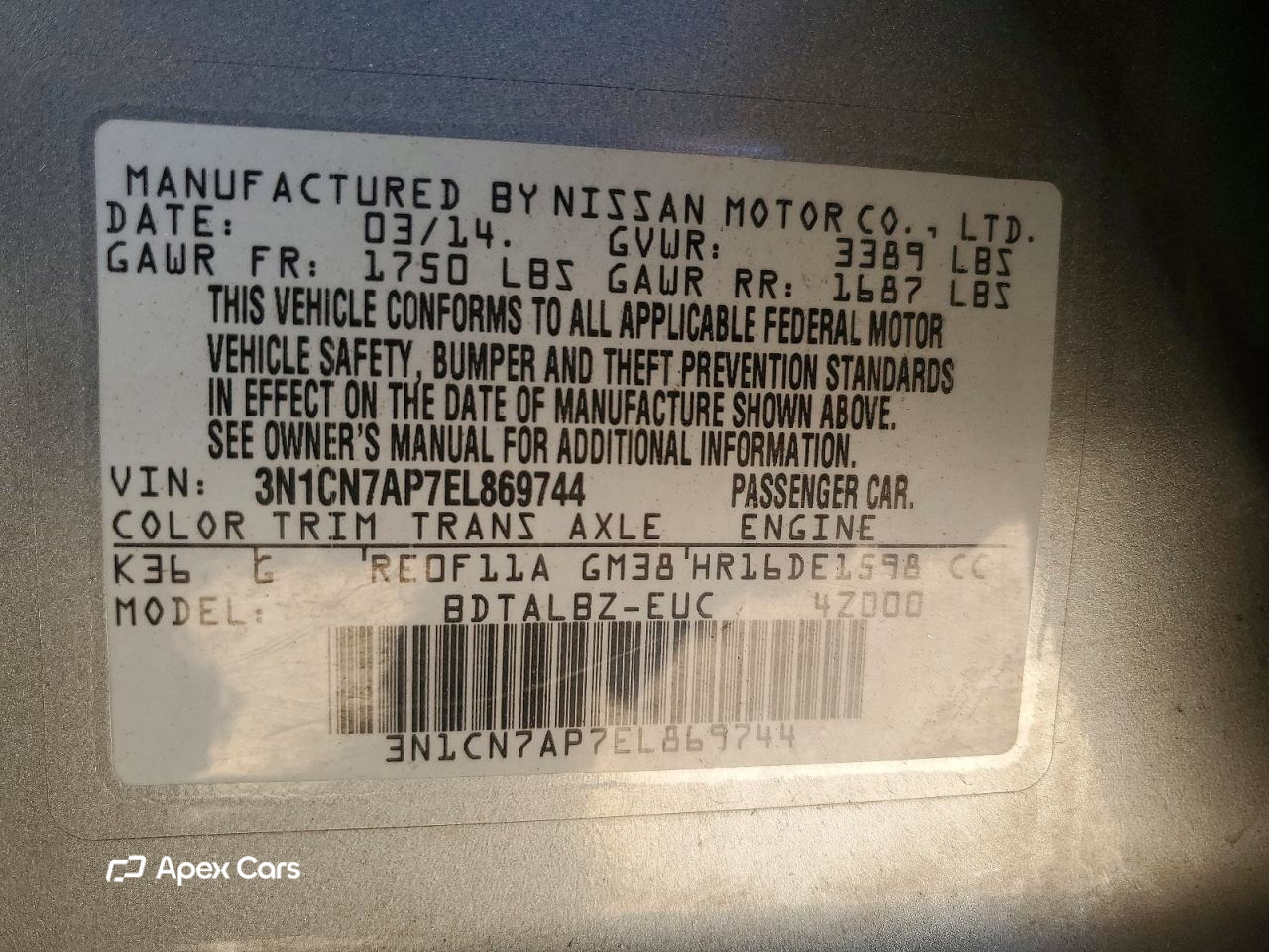 Nissan Versa 2014