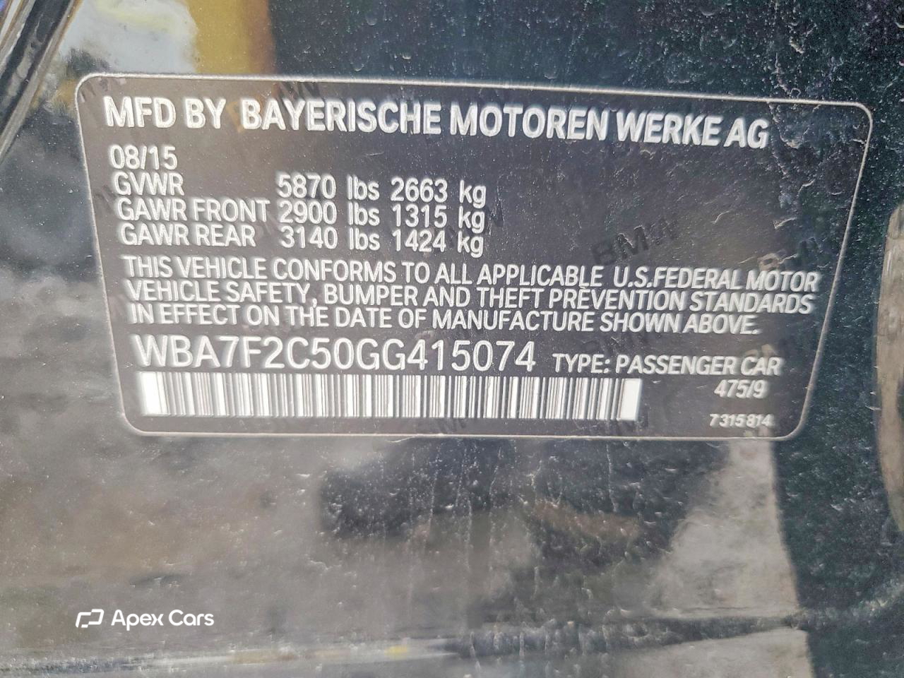 BMW Series 7 2016