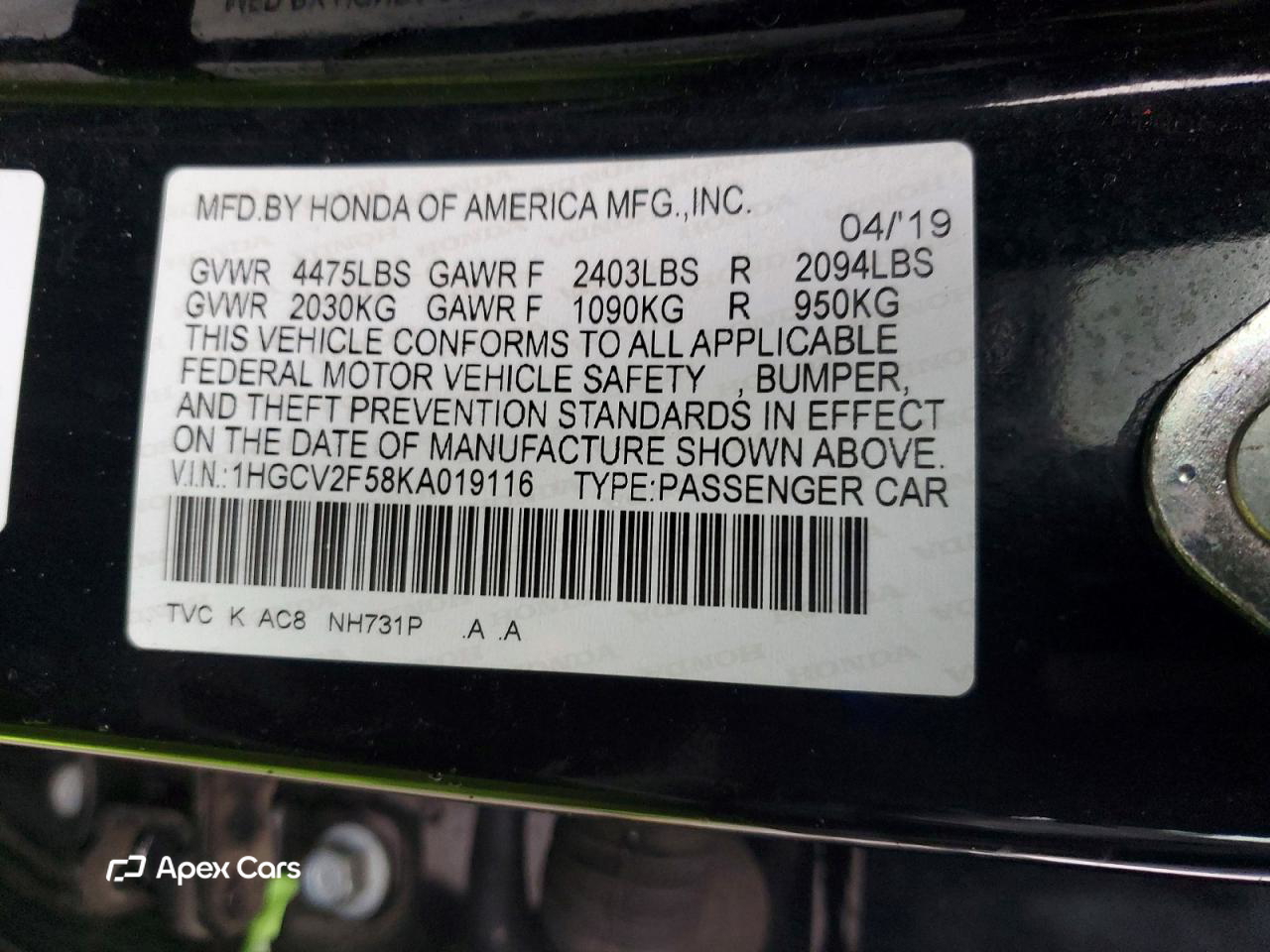 Honda Accord 2019