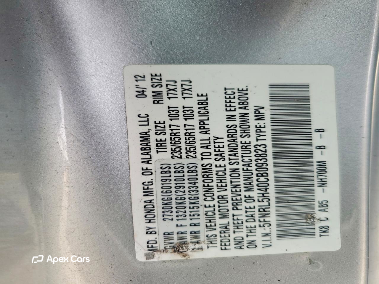Honda Odyssey 2012