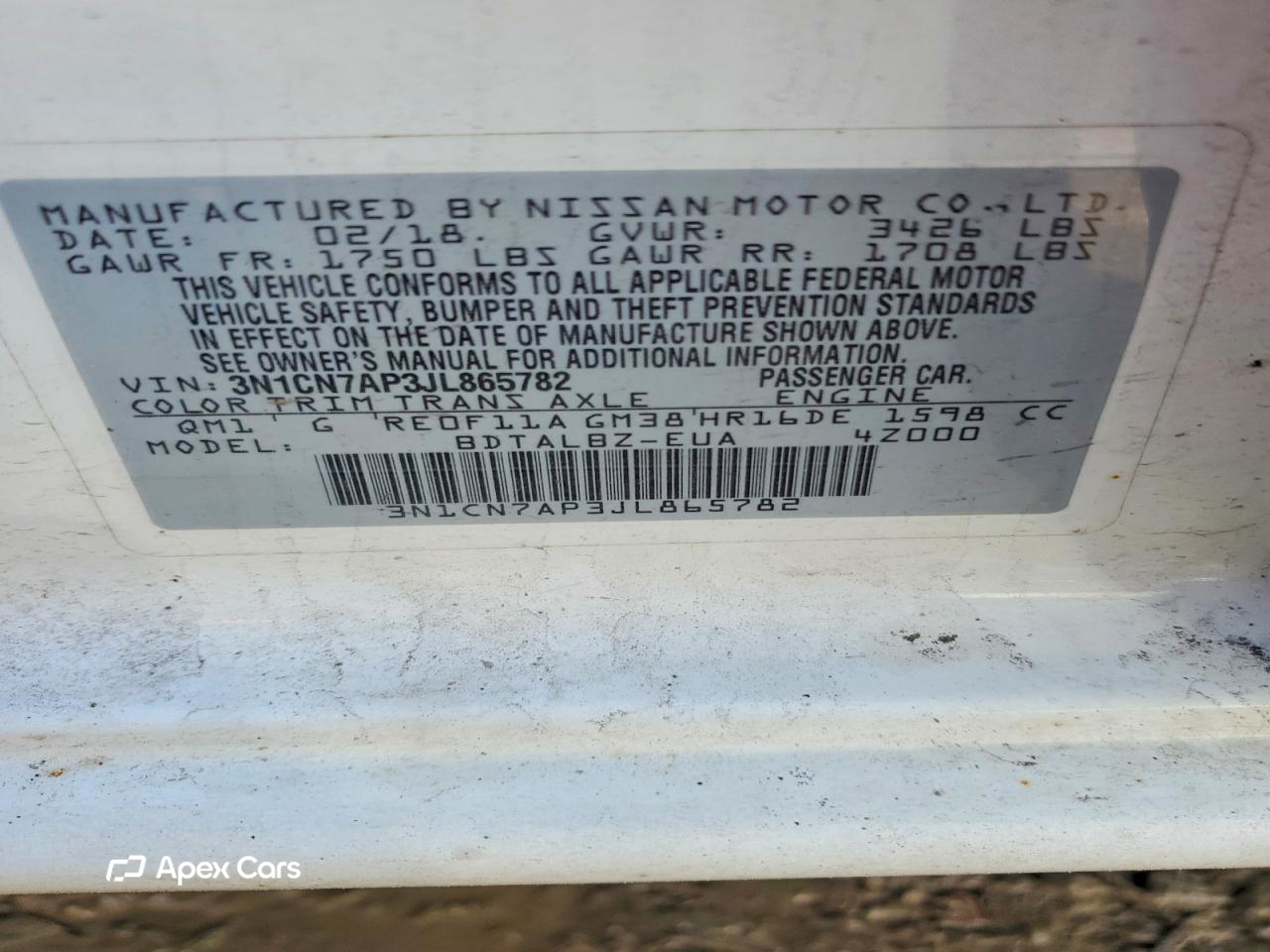 Nissan Versa 2018