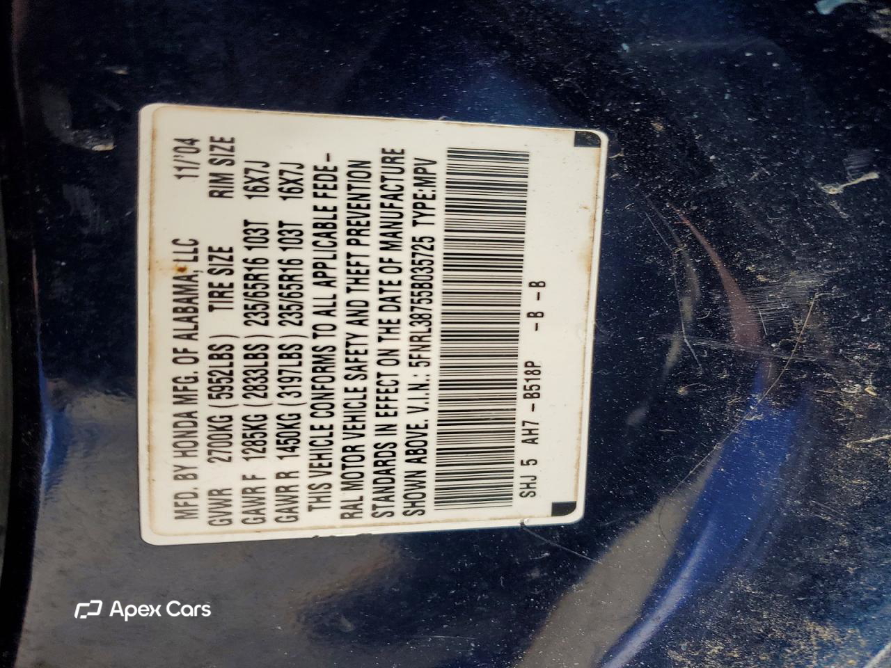 Honda Odyssey 2005