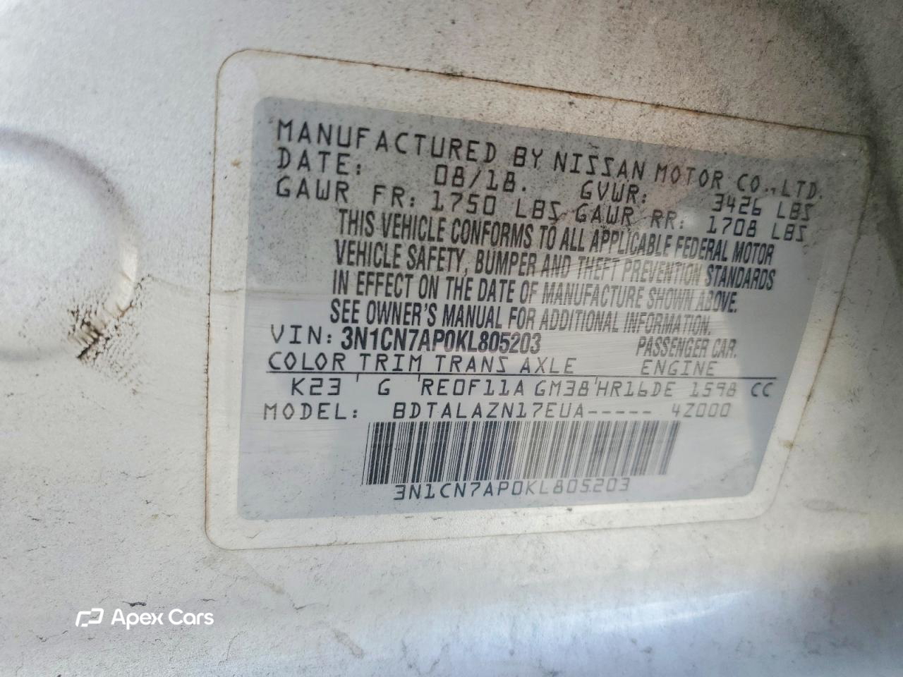 Nissan Versa 2019