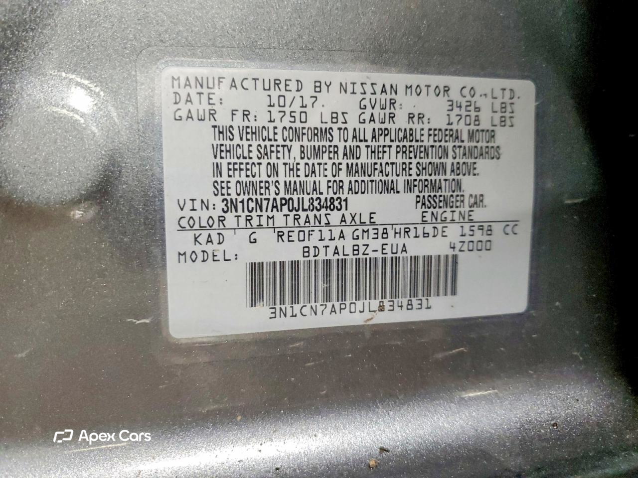 Nissan Versa 2018