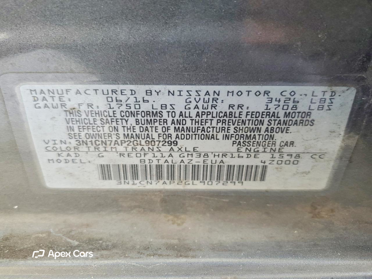 Nissan Versa 2016