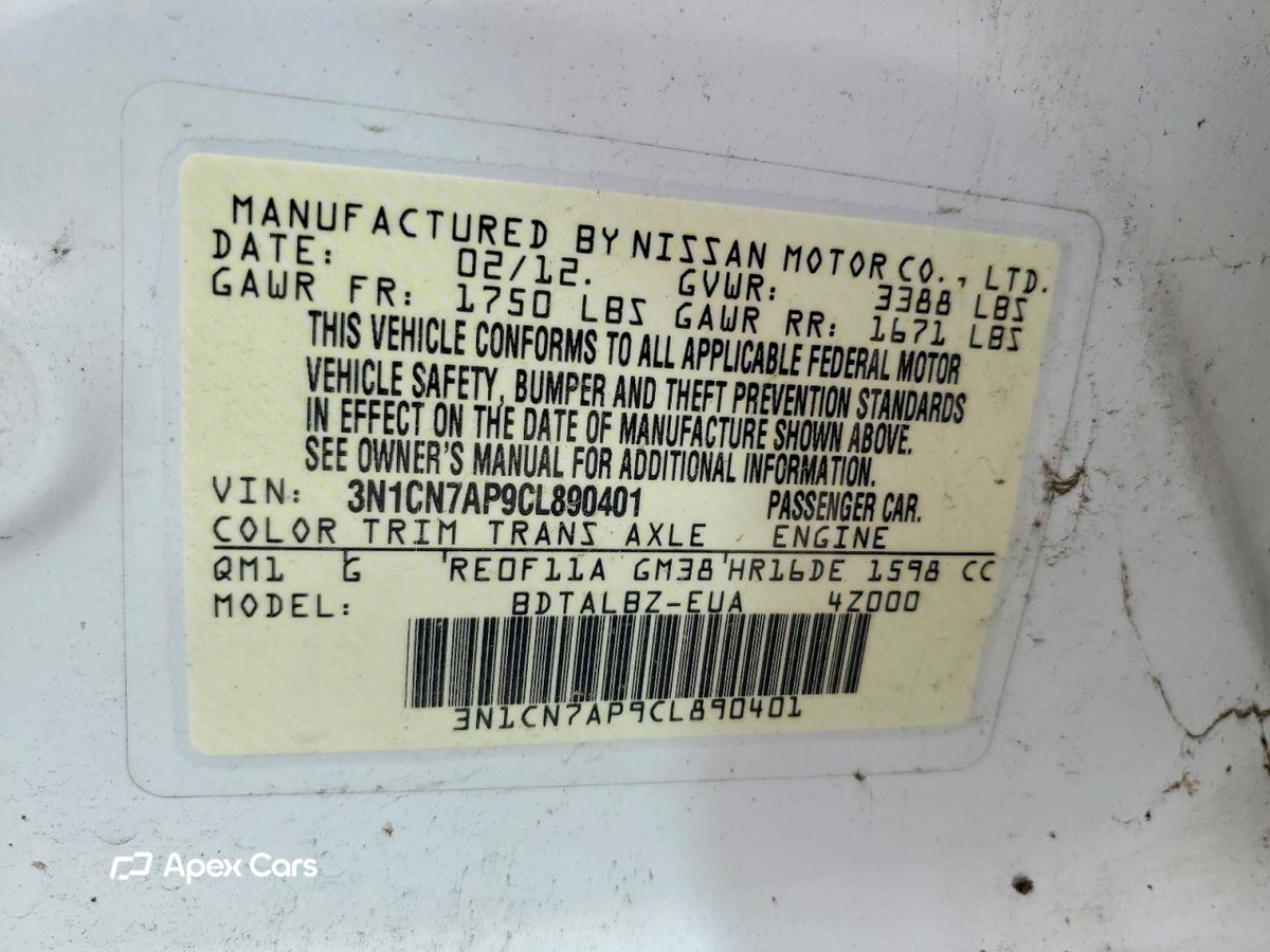 Nissan Versa 2012