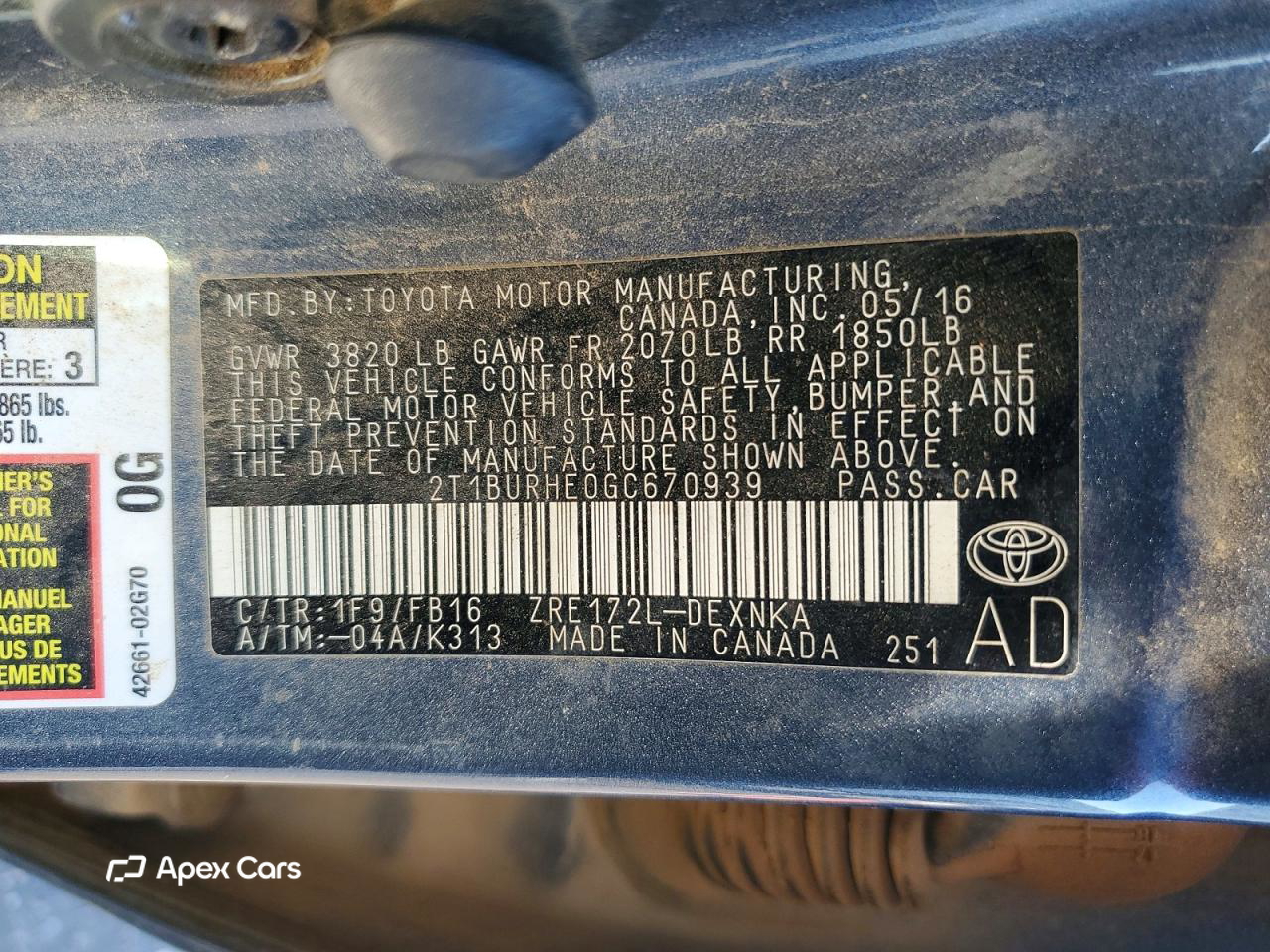Toyota Corolla 2016