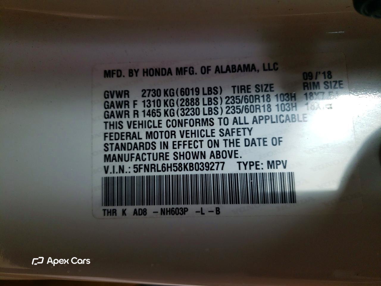 Honda Odyssey 2019