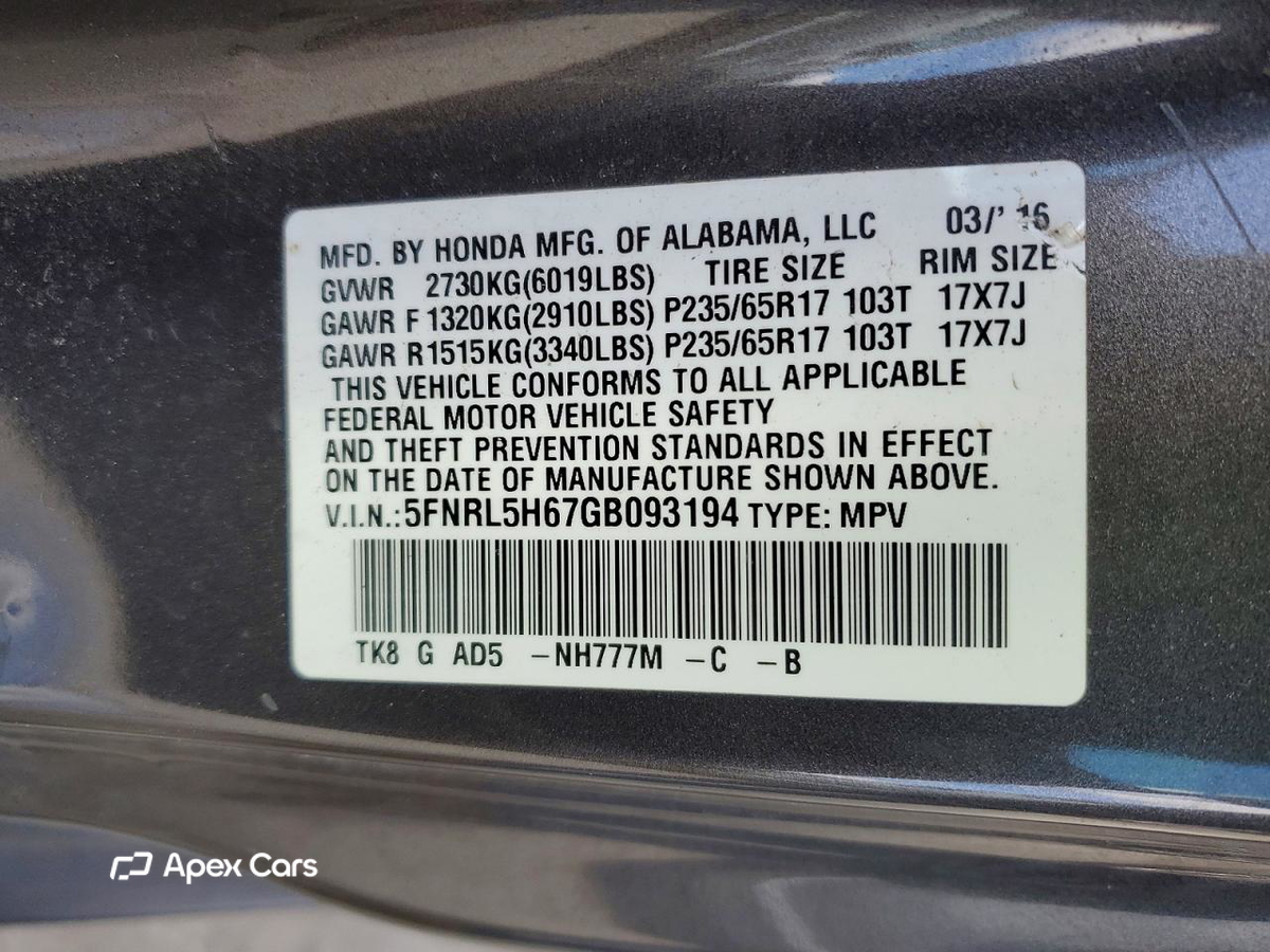 Honda Odyssey 2016