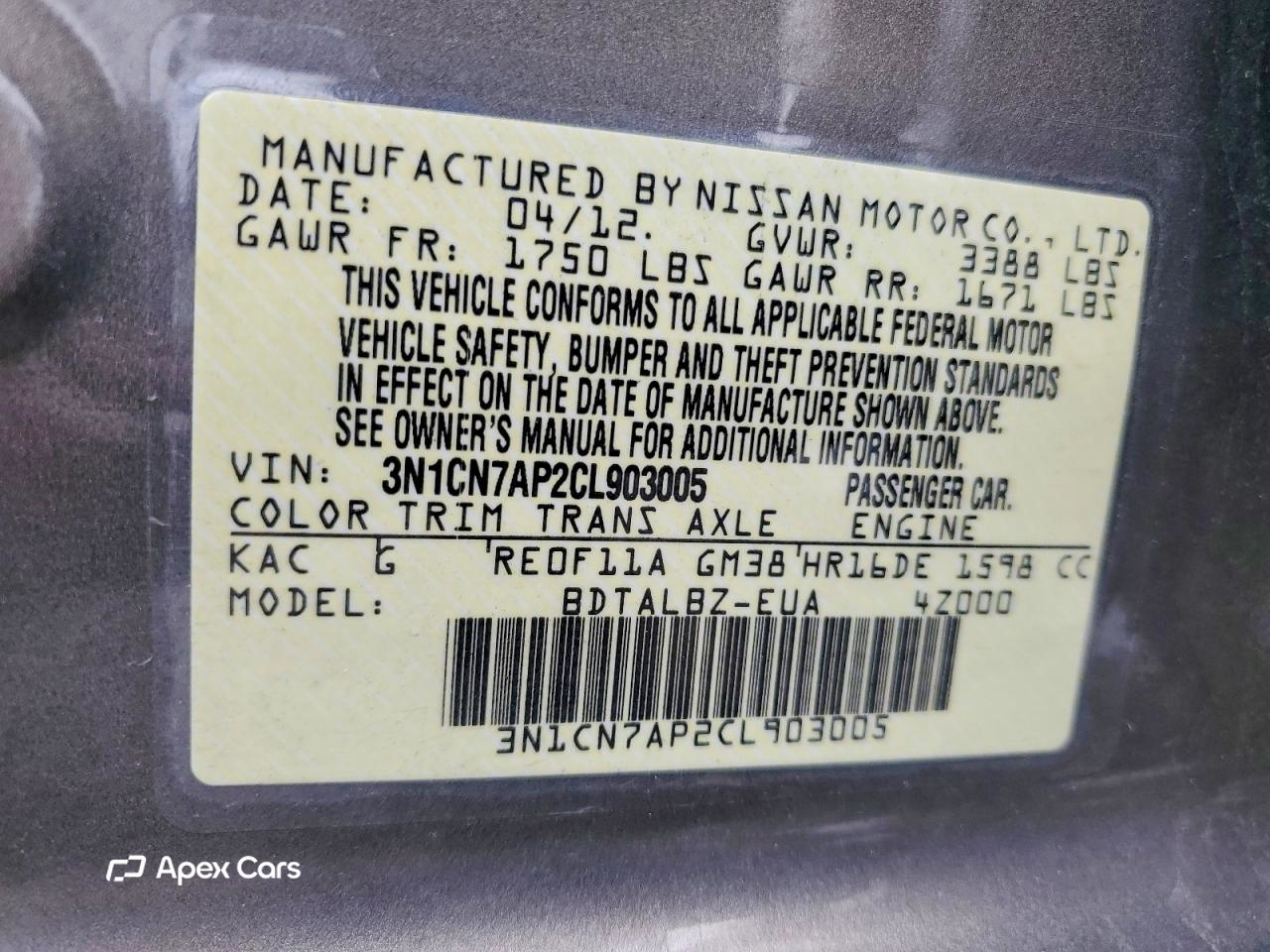 Nissan Versa 2012