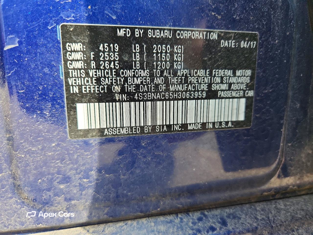Subaru Legacy 2017