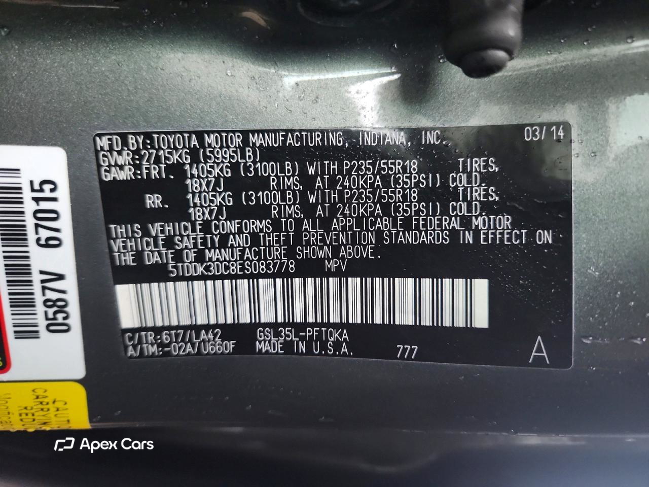 Toyota Sienna 2014