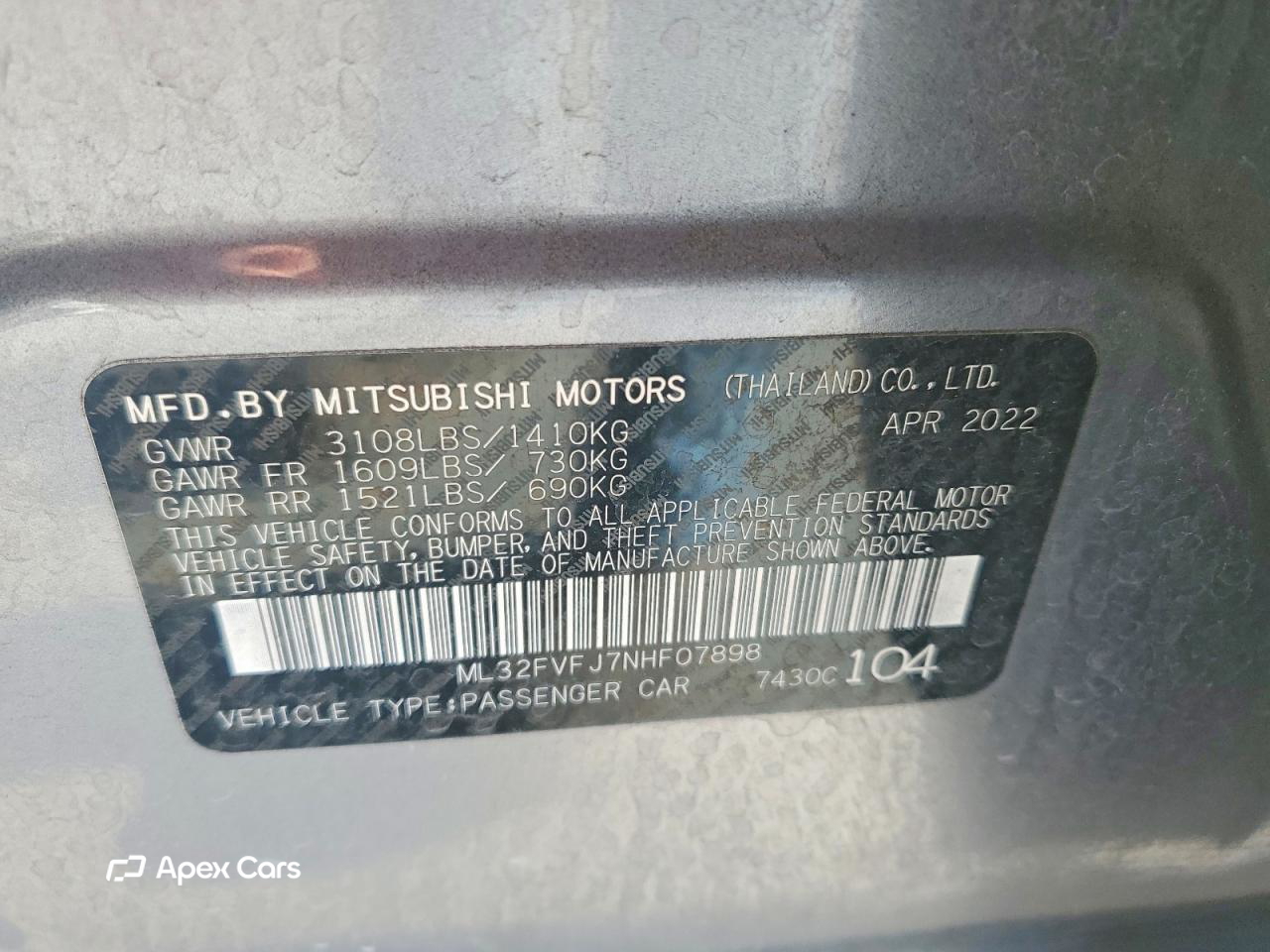 Mitsubishi Mirage 2022