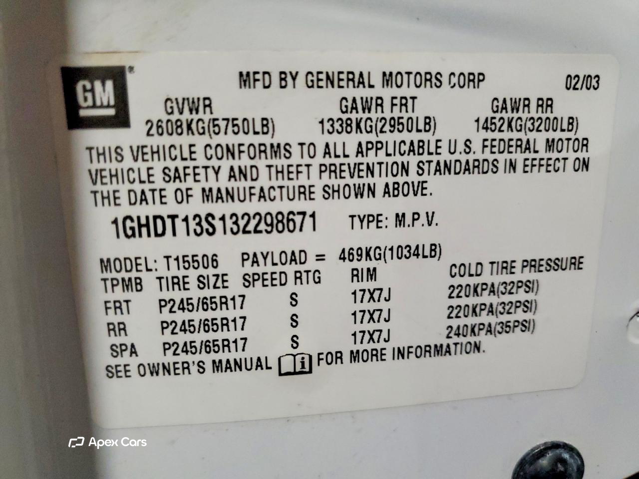 Oldsmobile Bravada 2003